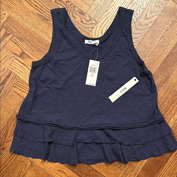Wilt Navy Ruffle Tank Top - Picture 3 of 3